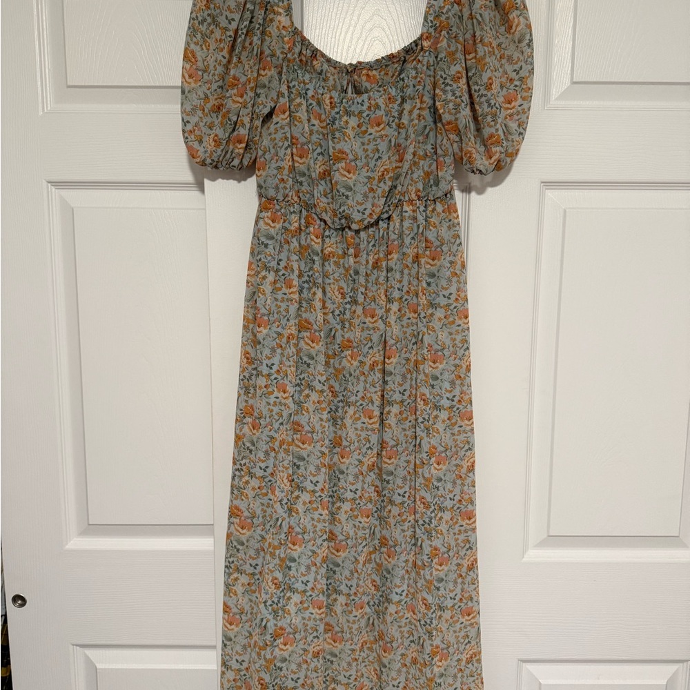 Floral Puff Sleeve Maxi Dress - Picture 7 of 7